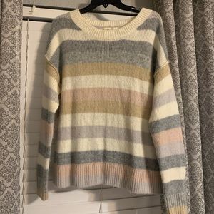 neutral striped gap sweater